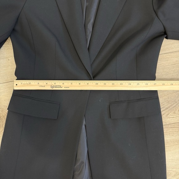 Classiques Entier Women's 10 Black long coat wool blazer style structured - Picture 10 of 14